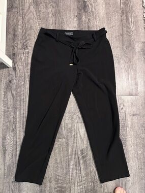 New York & Company Black Straight-Leg Tie-Waist Pants